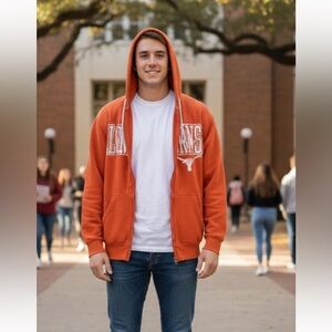 Texas Longhorns Russell Athletic Burnt Orange men’s medium size zip up hoodie